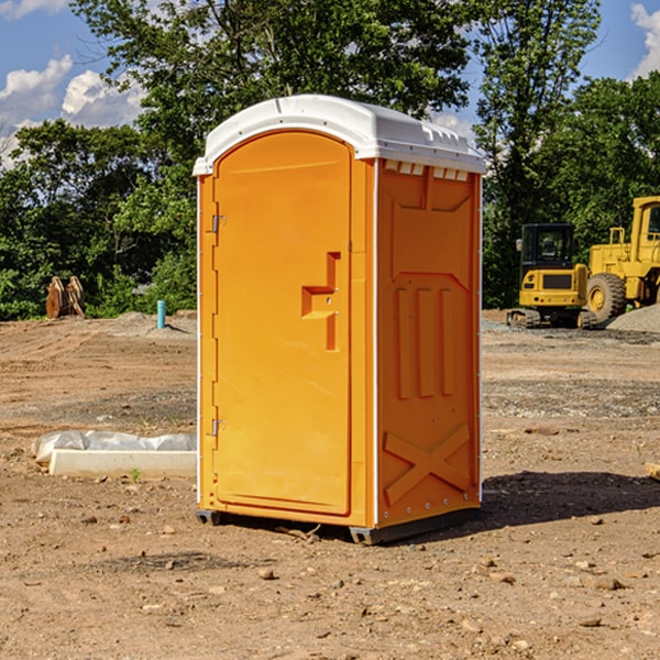 how often are the portable restrooms cleaned and serviced during a rental period in Mineral Point MO